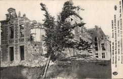 CPA Militaria the war of 1914 In the Sum the castle of princes de Conde has the plessier