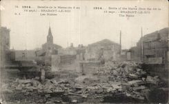 CPA Militaria Battles of the Brabant Marne the King the ruins