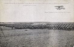 Large REPRO Militaria re-examined of September 11th 1909 spent by general Pau between Art on meurthe and lenoncourt Plane