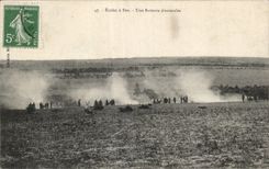 CPA Militaria Ecoles a feu Une batterie dissimulee
