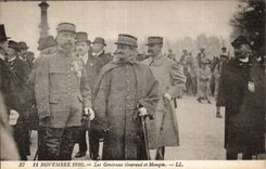 CPA Militaria La grande guerre 1914 11 novembre 1920 Les generaux Gouraud et Mangin