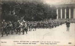 Paris - Review of July 14th 1918 - Militaria - Troops Italians - CPA