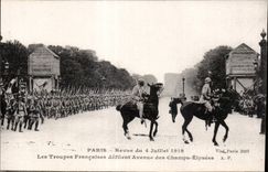 Paris - Review of July 4th 1918 - Champs Elysees - CPA