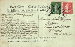 CPA Militaria Paris Festivals of the Victoire July 14th 1919 Champs Elysees