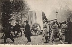 CPA Militaria Paris November 11th 1920 the gun transporting the body of the unknown soldier