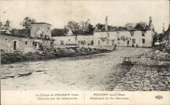 CPA the farm of poligny destroyed by the Germans
