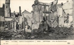 CPA Militaria Antwerp After the bombardment
