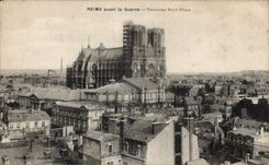 CPA Reims before the battery Western Northern Panorama