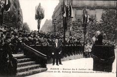 CPA Militaria Paris Re-examined of July 14th 1919 Speech of Mr Scharp Ambassador of the United States