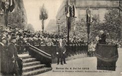 CPA Militaria Paris Re-examined of July 4th 1918 Speech of Mr Scharp Ambassador of the United States