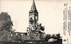 CPA Militaria In the Sum Church of Popincourt the bell-tower does not hold any more but by three rafters
