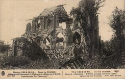 CPA Militaria Senlis In the French Offensive Sum church of the village of Plank