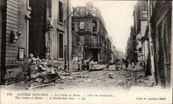 CPA Militaria Reims the crime a street bombardee