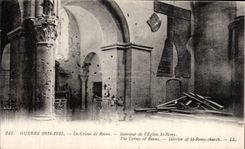 CPA Militaria Reims the interior crime of church St Remy