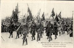CPA Militaria July 14th 1919 flags of armed Arique