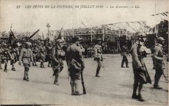 CPA Militaria Paris festivals of the victory July 14th 1919 aviators