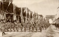 CPA Militaria festivals of the victory American Armed July 14th 1919