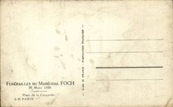 CPA Militaria Funerailles of the Marshal Foch March 26th 1929 Places Harmony