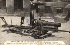 CPA Militaria Trophees de la grande guerre Musee de l armee Obusier de 150 mm allemand pris dans la region de Verdun 