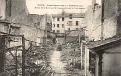 CPA Militaria Nancy Bombardment of the 9 September 10th 1914 Ruins of the factory of brushes taken of the street Jeannot