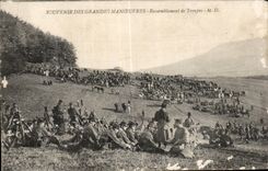 CPA Militaria Guerre 1914 Souvenir des grande manoeuvres Rassemblement des troupes