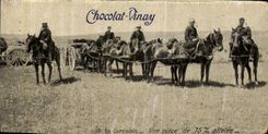 CPA Militaria Chevaux materiel Publicite Chocolat Vinay 