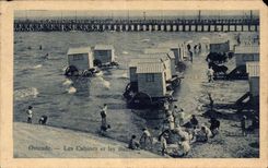 CPA Belgium Ostend cabins and baths