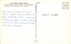 CPA The Hydro Floral Clock Canada Niagara Falls