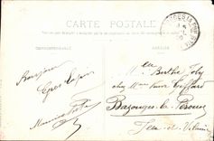 CARTE PHOTO Fantaisie - Femme - Woman with large rake and basket - folklore - 