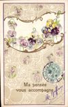 Fleurs Ma Pensee vous accompagne - CPA 