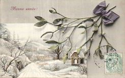 Festivals - Wishes - Happy New Year - snowy day - CPA