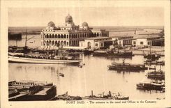 Dicho portuario de CPA Egipto Egipto el fan-in del canal y de las oficinas a la compania