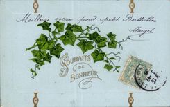 CPA Fantaisie Souhaits bonheur 