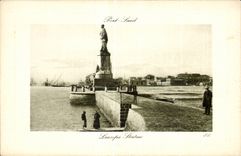 Africa - Africa - Egipto - Egipto - puerto dicho - estatua Lesseps - CPA