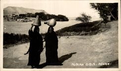 Africa - Africa - Egipto - muchachas de Egipto - de Nubian - foto verdadera de Aswan