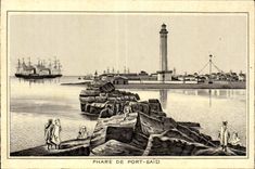 CPA Lighthouse Of Port Said Egupt Egypt