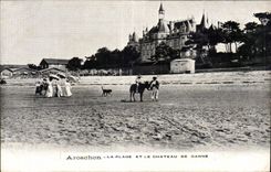 CPA Arcachon La Plage Et Le Chateau De Ganne