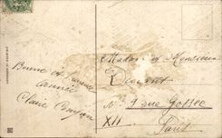 Fleurs lettre - muguet - trefle - lily of the valley - four leaf clover - CPA 