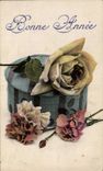 Fleurs Bonne Annee - Rose - CPA 
