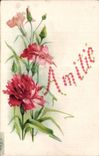 CPA Fantaisie Fleur Amitie