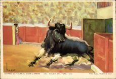 CPA Corrida Entree Du Taureau Dans L Arene Salida Del Toril 