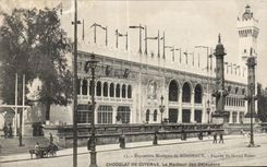CPA Exposition Maritime de Bordeaux Facade du Grand Palais Chocolat de Gueyenne Le Meilleur des Dejeuners
