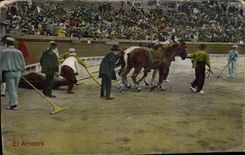 CPA Corrida Taureau El arrastre