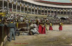 CPA Corrida Taureau Quite de Caballo 