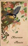 CPA Fantaisie Heureuse annee Oiseau