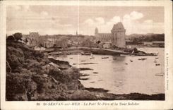 CPA St Servan sur Mer Le port St pere et la Tour Solidor
