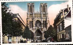 CPA Reims Street J Rockefeller J and the Cathedral