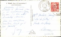 CPA Reims Street J Rockefeller J and the Cathedral