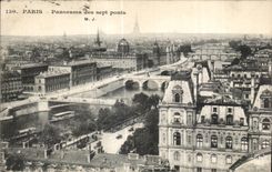 CPA Paris Panorama des sept ponts Tour Eiffel