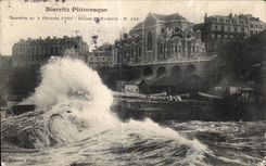 CPA Biarritz Pittoresque Tempete Du 2 Fevrier 1904 Eglise St Eugenie